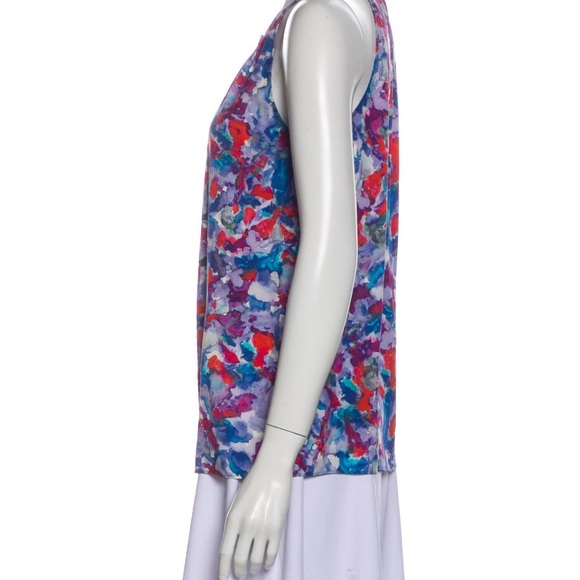 3 for $15 Theory Women’s Silk Sleeveless Tank Top Size Tall Petite Floral Print - Picture 3 of 5